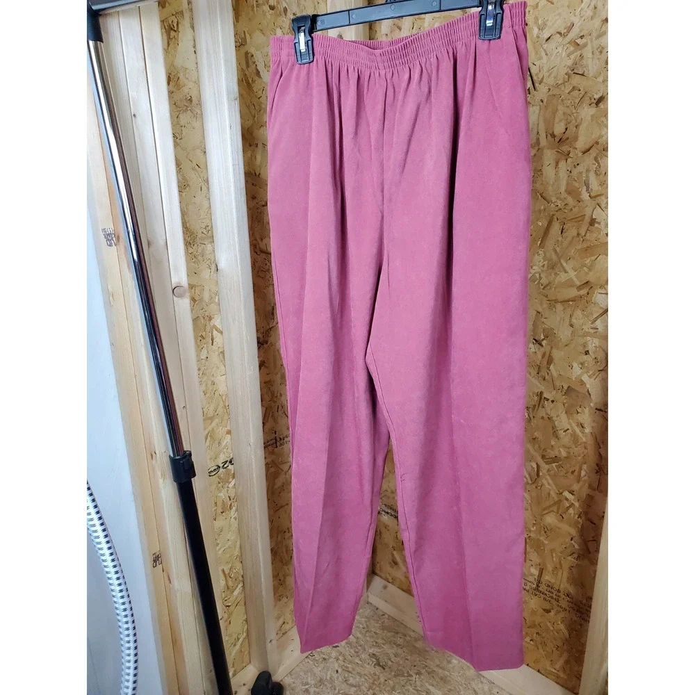 Women's Alfred Dunner Slacks with Pockets & Elastic Waist Size 16 New Peach Colo